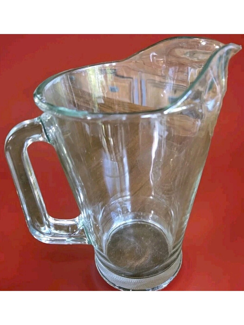 Vintage Clear Glass Beer Lemonade Water Pitcher -1960's Holds 56 Oz 9"T X 6"W